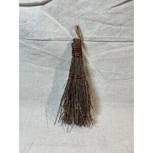 Handmade Broom Primitive Rustic Look Decor Brown Witchy Wood Natural